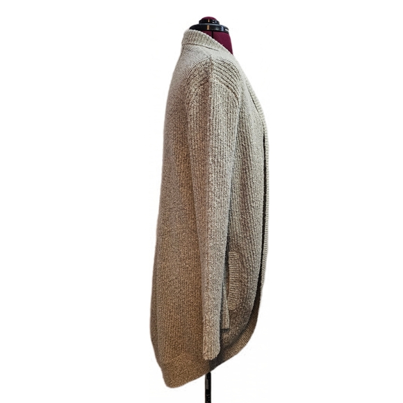 Hinge Sweater Womens Gray Cardigan Open Front Balloon Sleeve Long Seattle - Picture 5 of 15